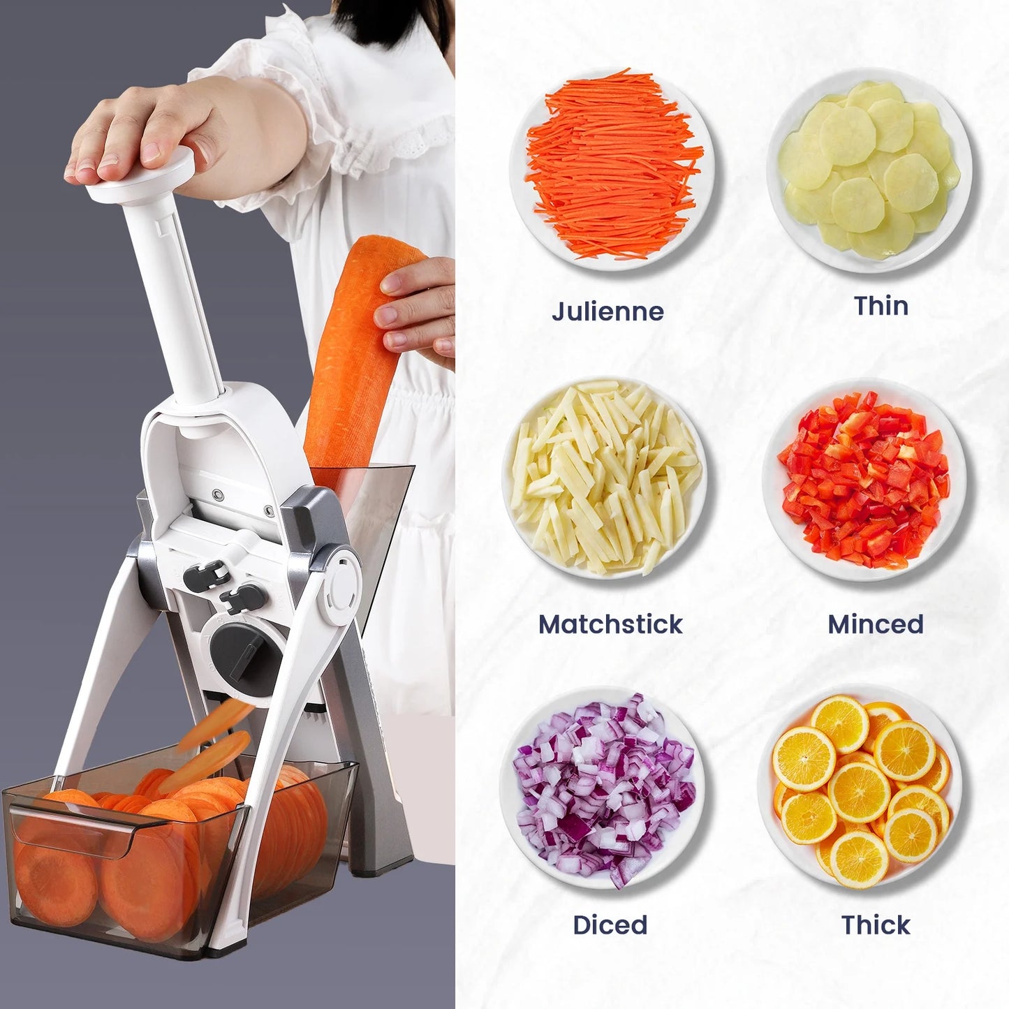 Vegetable Chopper and Spiralizer for Zucchini Noodles with Mandoline Slicer Attachment