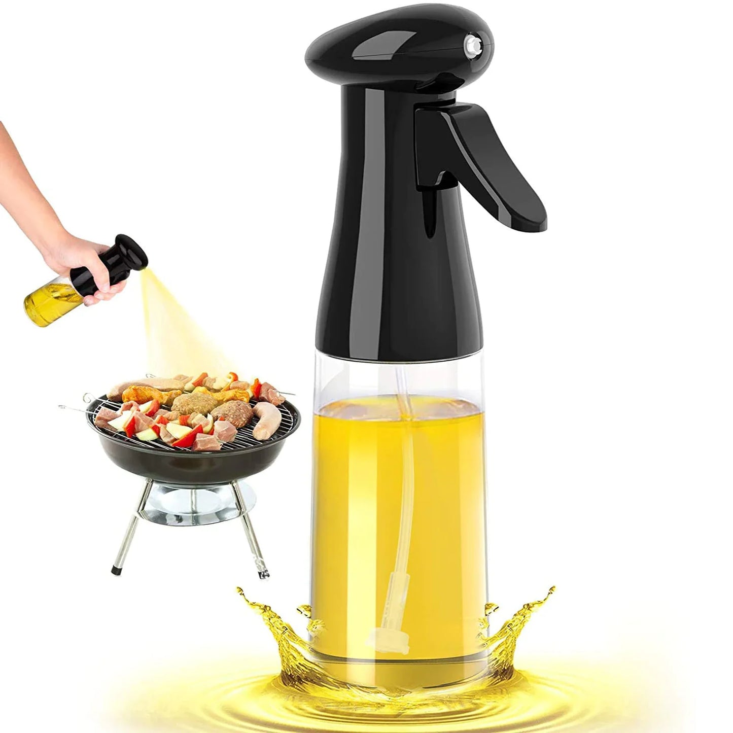 210ML Olive Oil Spray Dispenser for BBQ, Cooking, and Baking - Versatile Vinegar and Oil Bottle for Dressing Salads