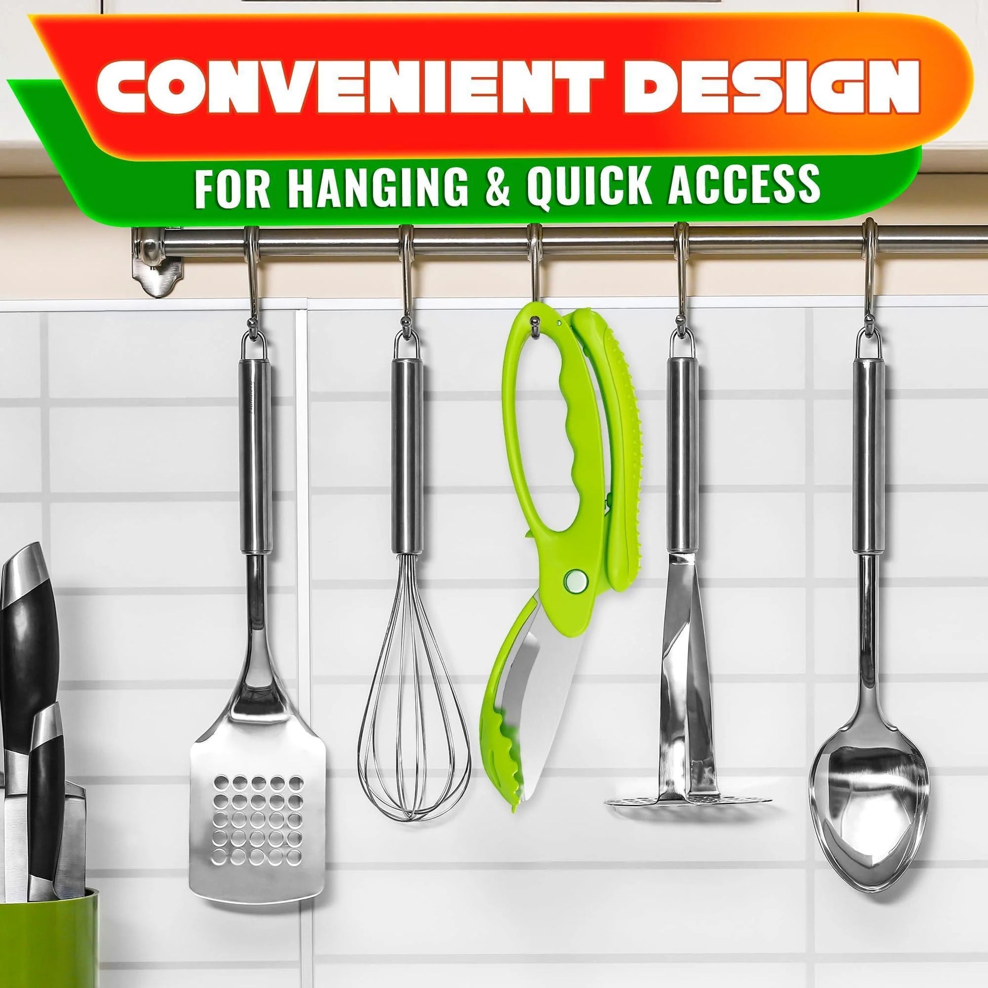 Professional Salad Chopper Scissors - Vegetable Cutting Tool for Effortless Chopped Salads and Lettuce Shredding